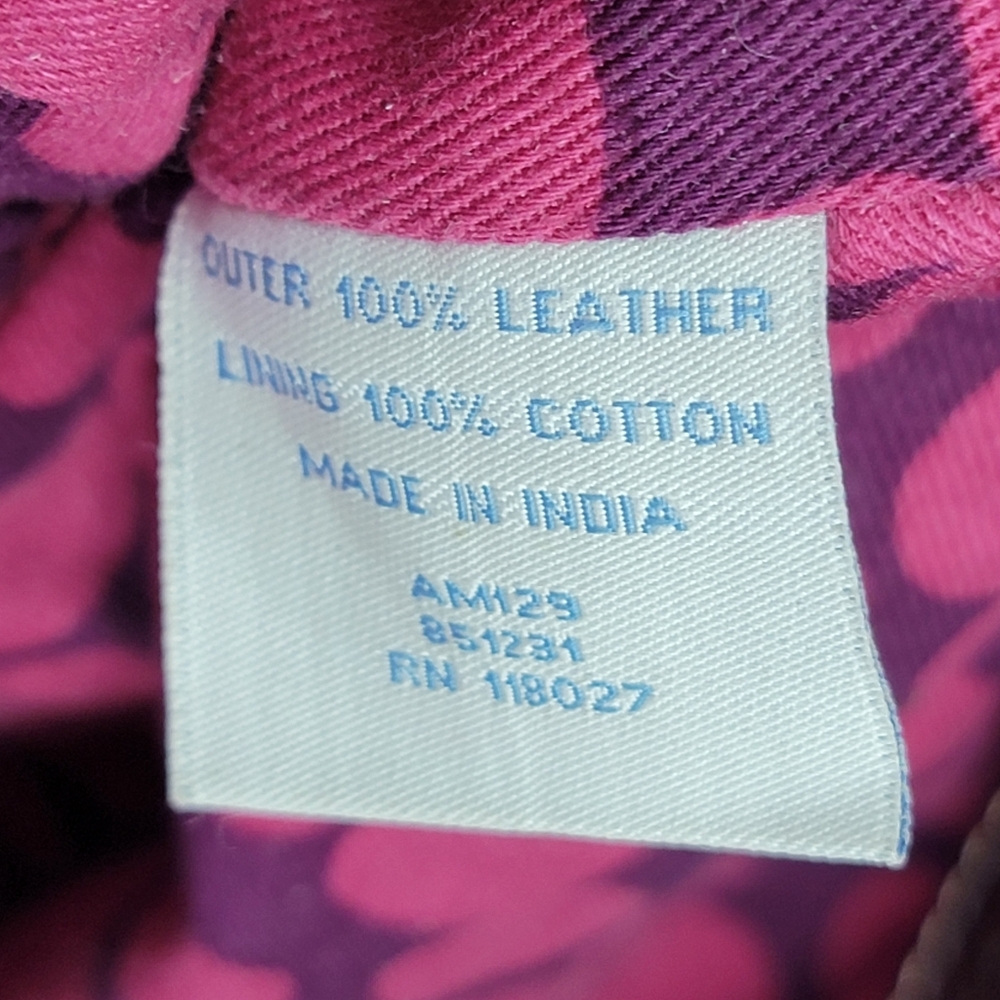 BODEN Genuine Leather Brown w/ Fuschia Trim‎ Leather Handbag. P138 - Picture 7 of 10